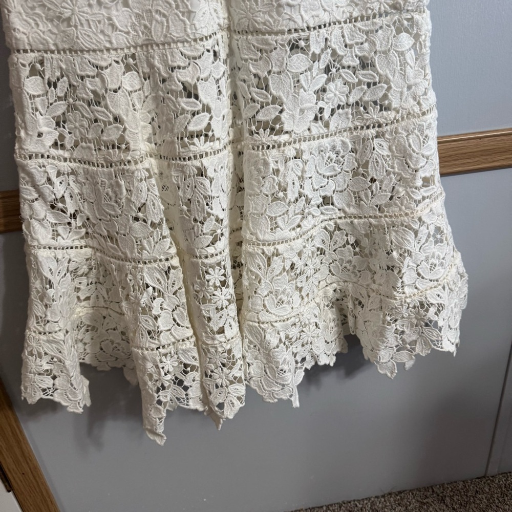 Joie Celedonia Floral Lace Scallop White Dress Size 4 - Picture 10 of 14